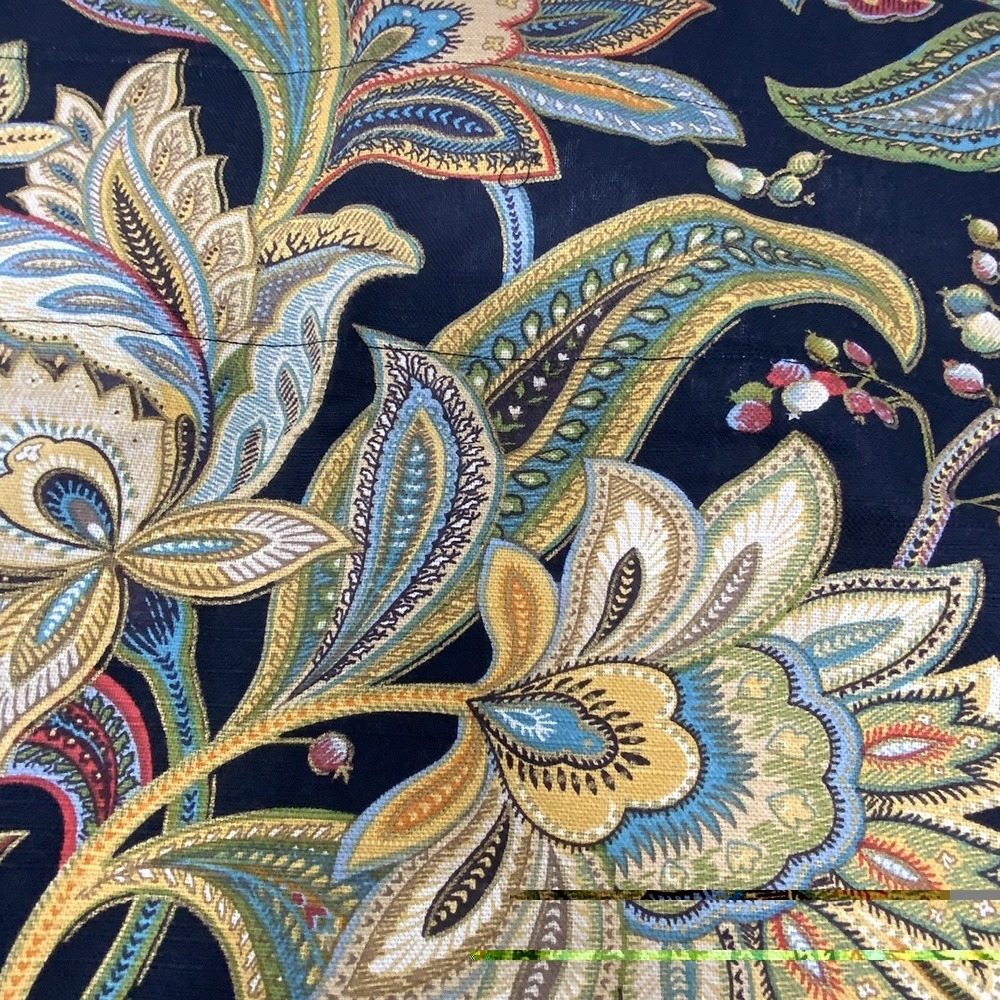 Biltmore Belk Floral Paisley Window Valances Set of 2 Black Multi‎ Cotton Blend - Picture 3 of 14